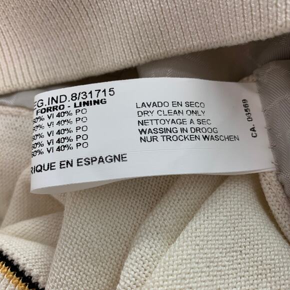 BARCELINO Size 38 Cream Black Cotton Crew-Neck Pullover - Picture 7 of 7